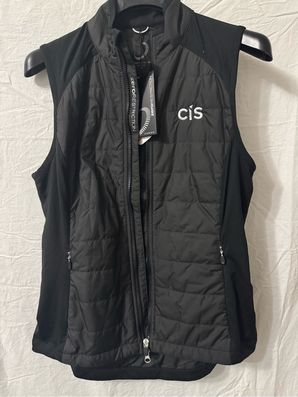CIS Women's Black Quilted Hybrid Vest